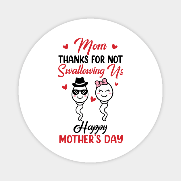 Thanks For Not Swallowing Us Happy Mother's Day Magnet by artbyhintze